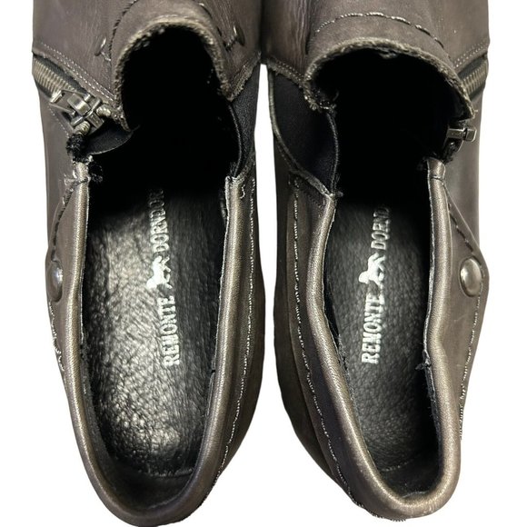 Remonte Dorndorf Brown Leather Side Zip Bootie Boot Shoes Womens 40 US 9-9.5 - Picture 12 of 16